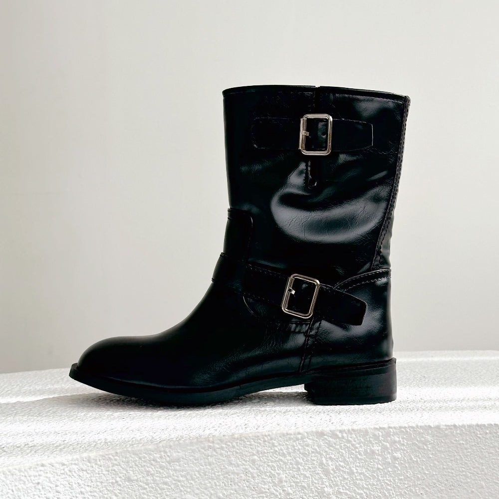 sol ankle buckle boots