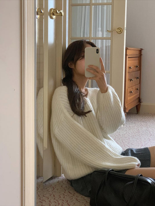 liter daina alpaca v neck knit-3col