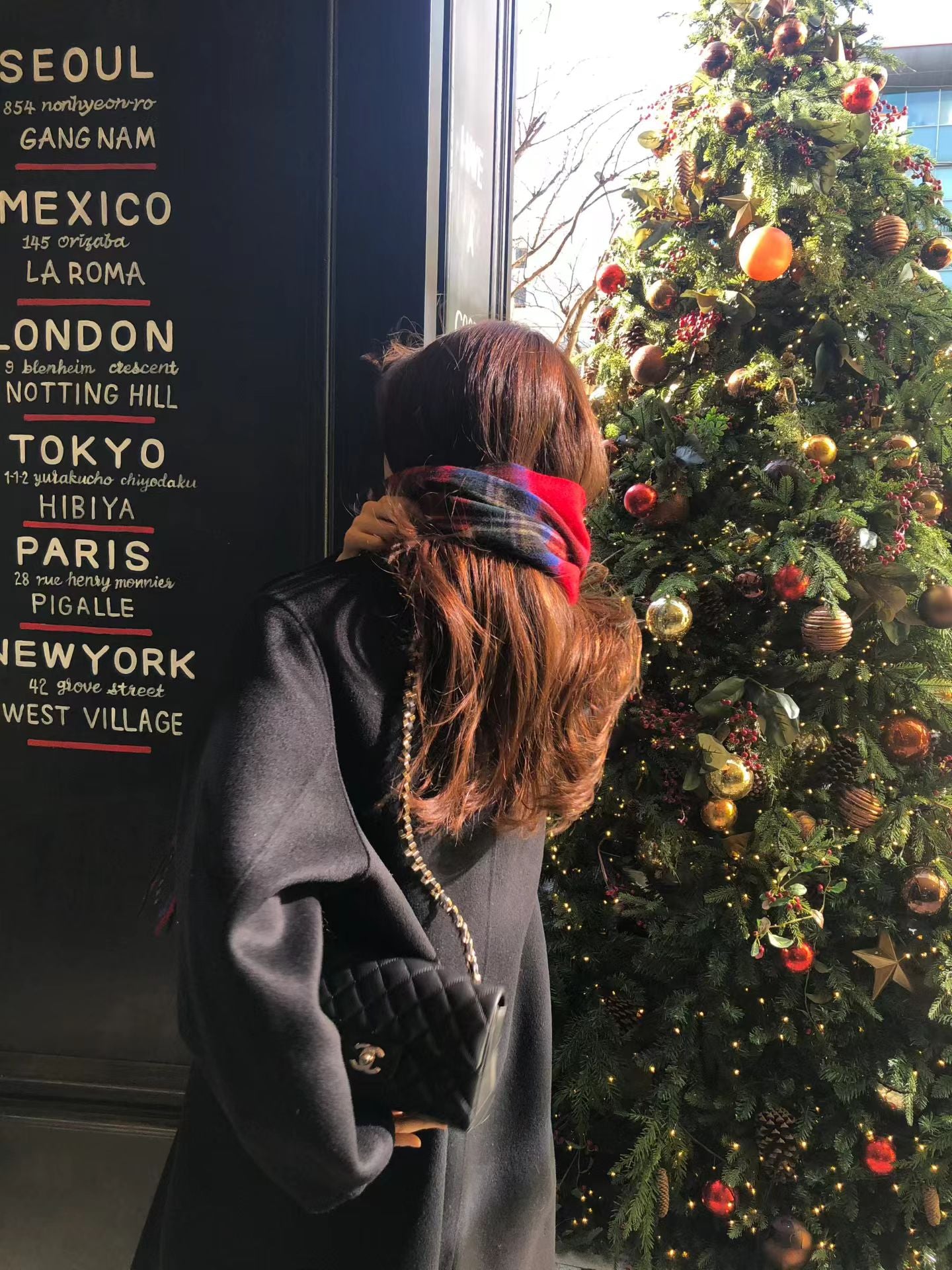 Ounce check wool muffler-3col