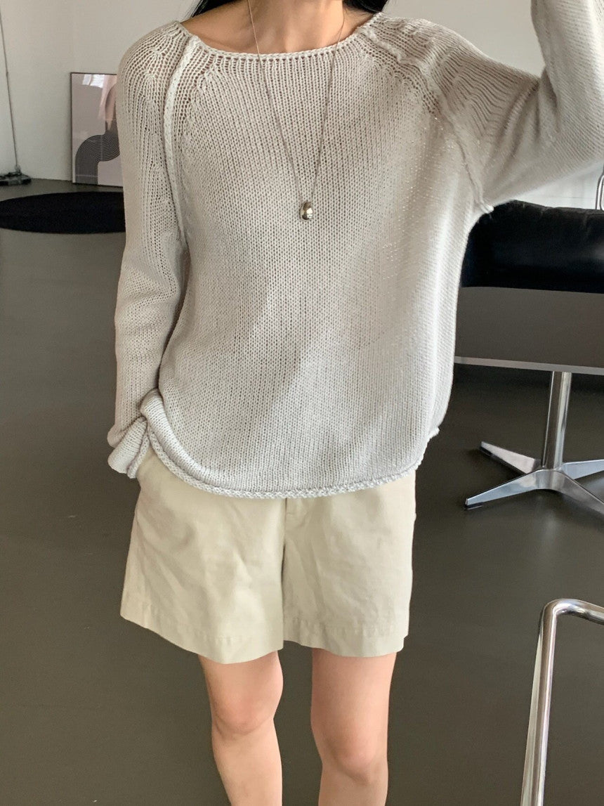 ivory即納 bread linen knit-4col
