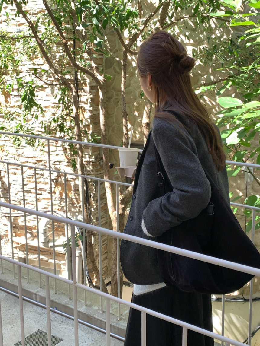 Chestnut wool blazer jacket-2col