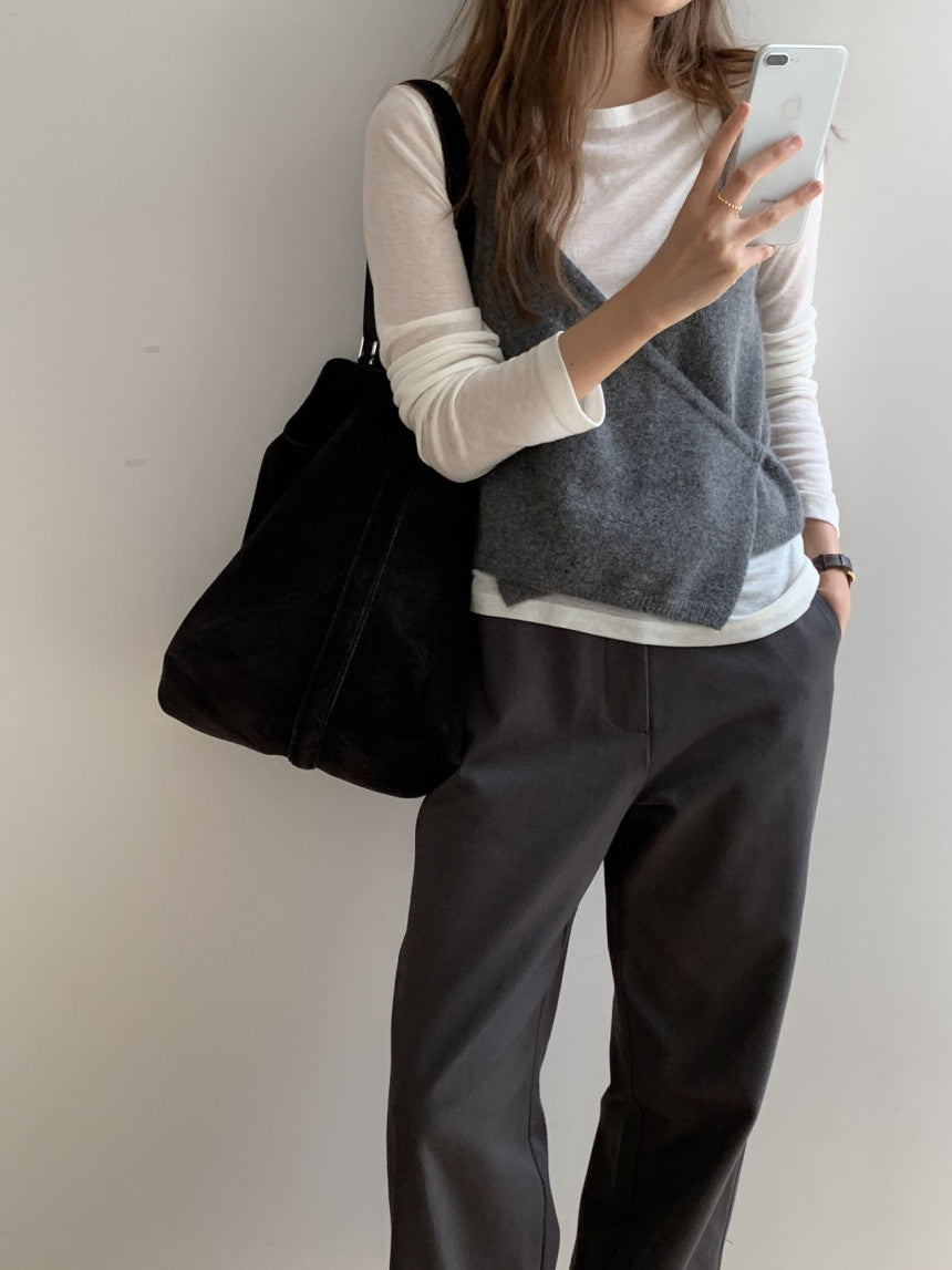 Beline brushed rayon cotton pants-2col