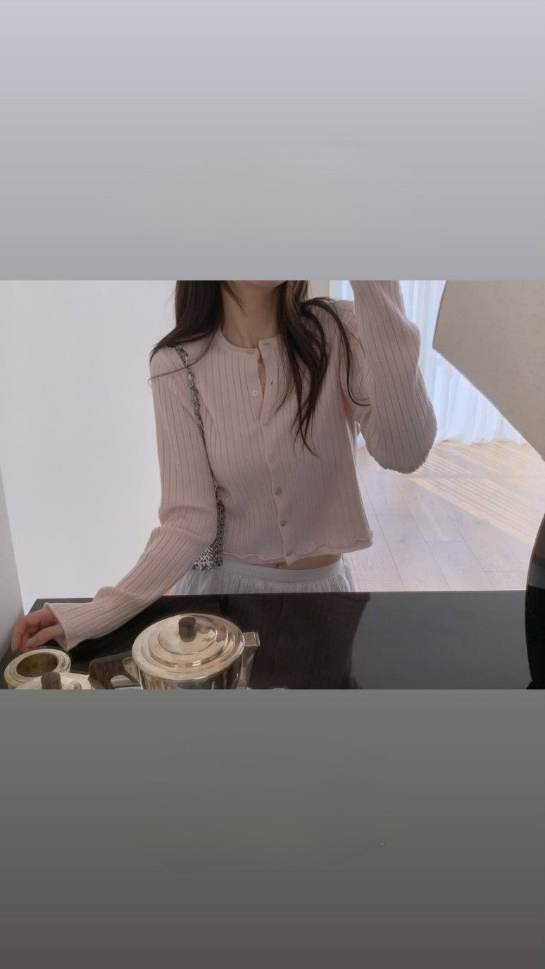 hey rib cardigan-4col