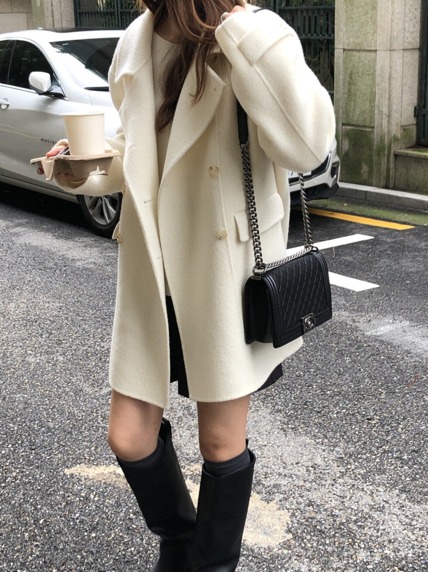 Ellen double handmade coat-2col