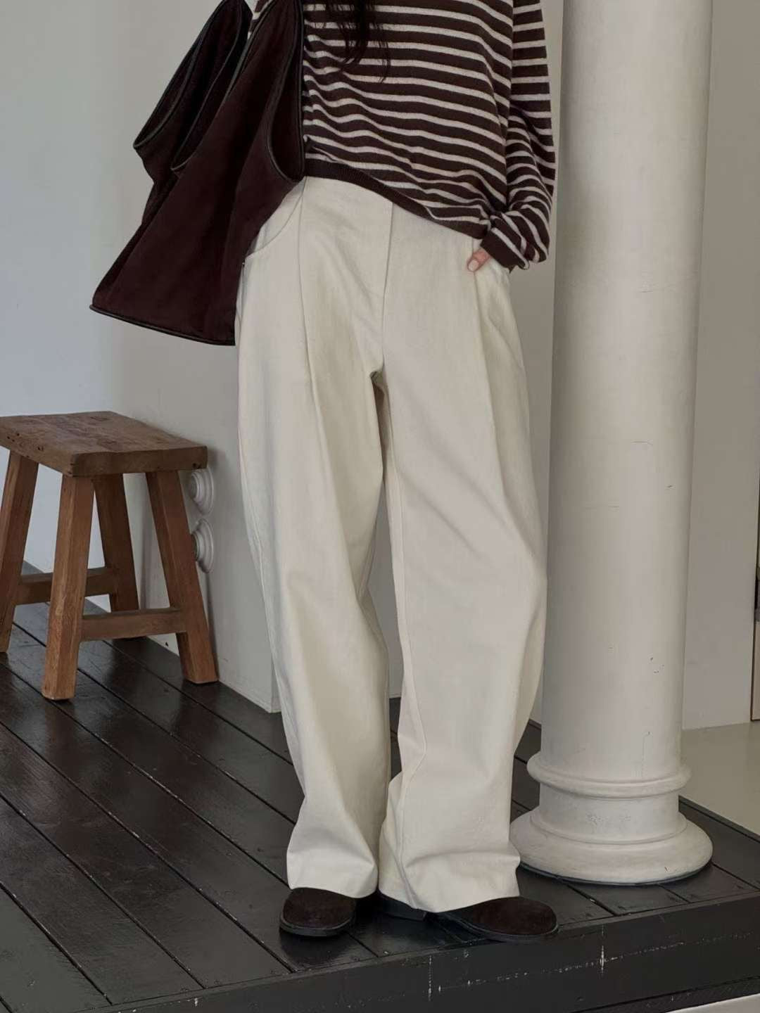 cotton return pants-3col