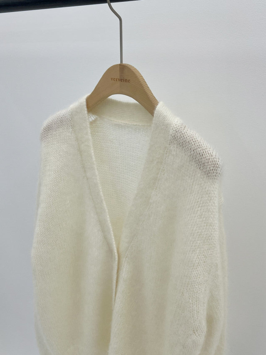 Amelie brushed mohair cardigan-2col
