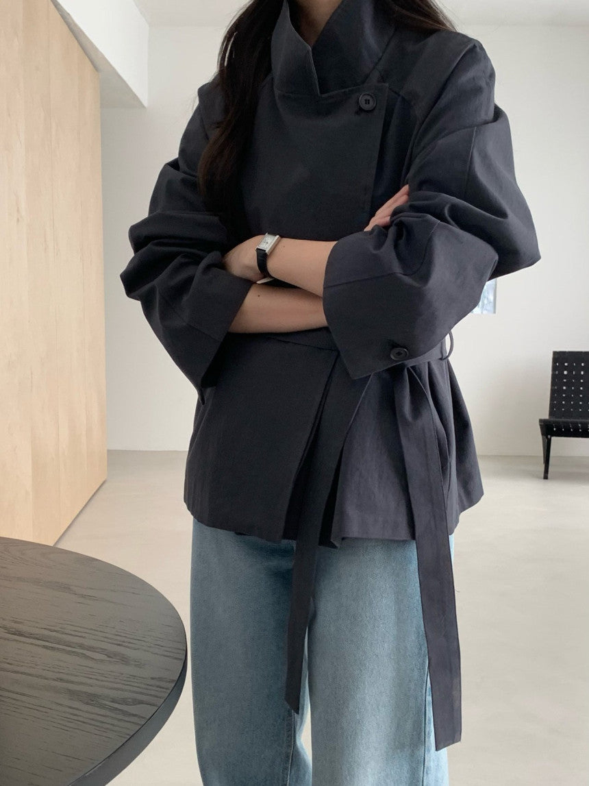 Butter hidden trench jacket-2col
