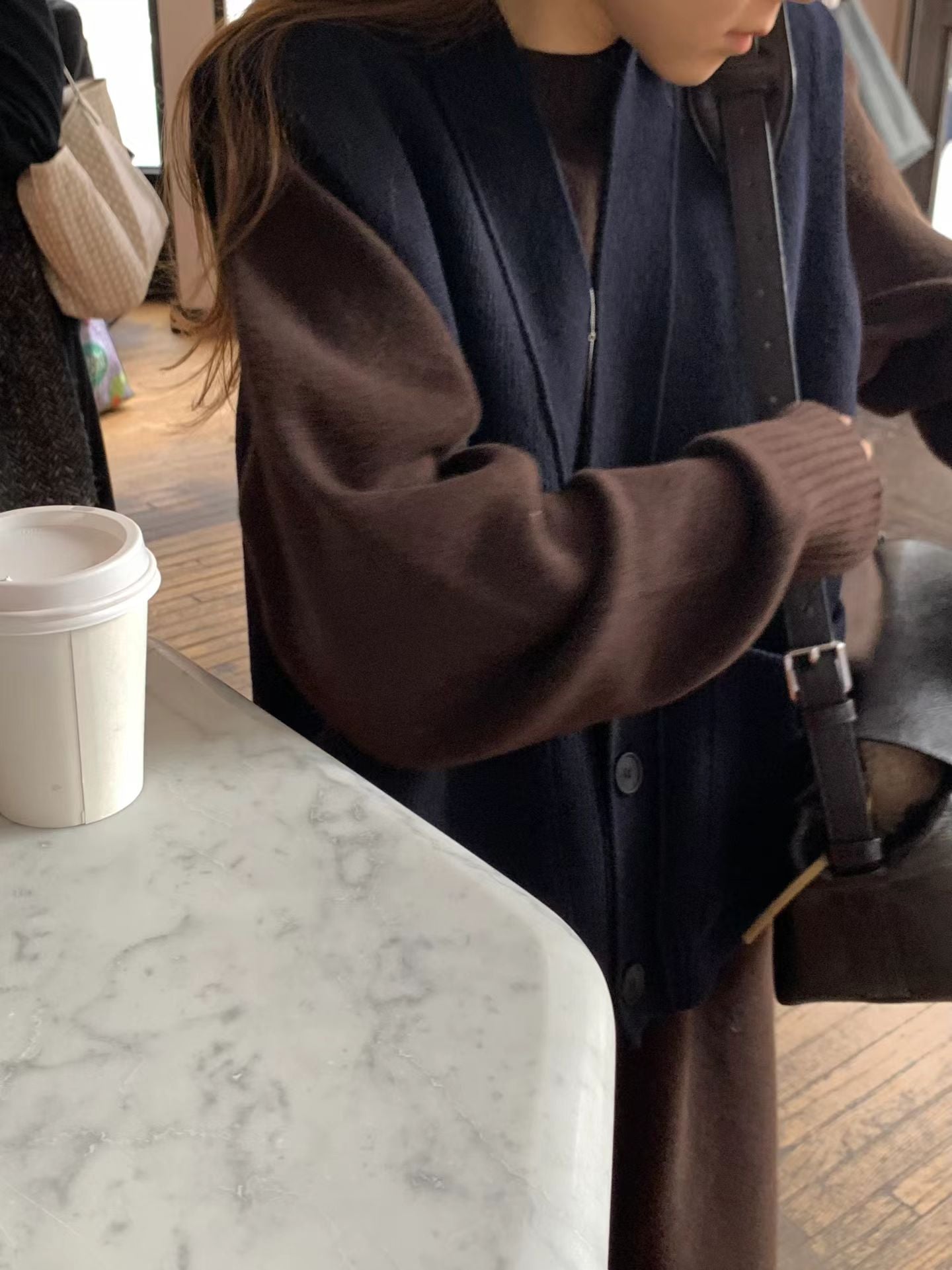 ivory即納 Ounce pocket knit vest cardigan-2col