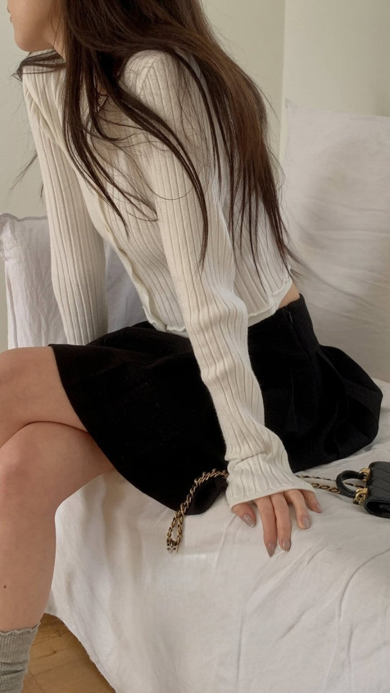 hey rib cardigan-4col