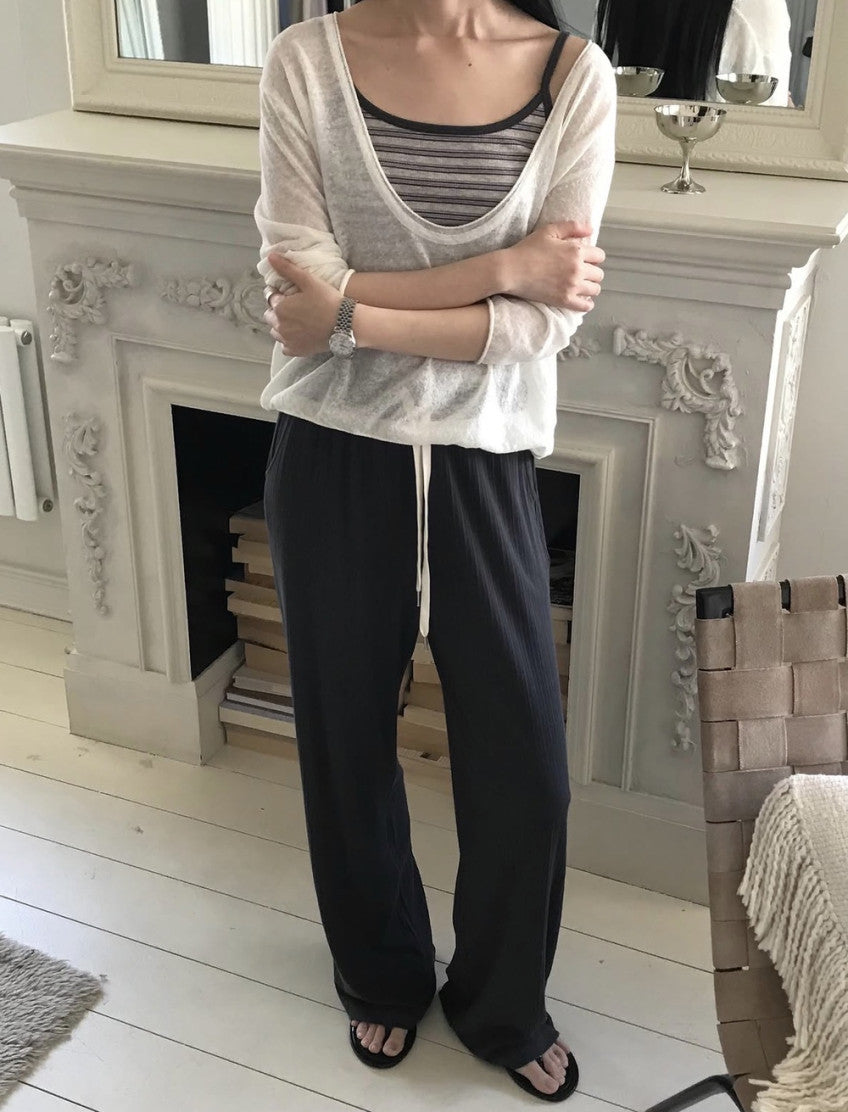 summer rib pants-4col
