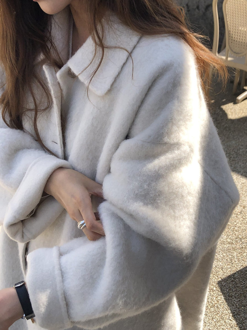 Lea alpaca handmade coat-2col