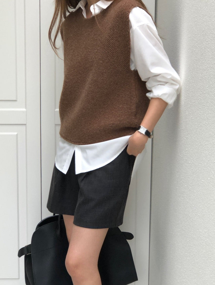 Noma pintuck half pants-2col