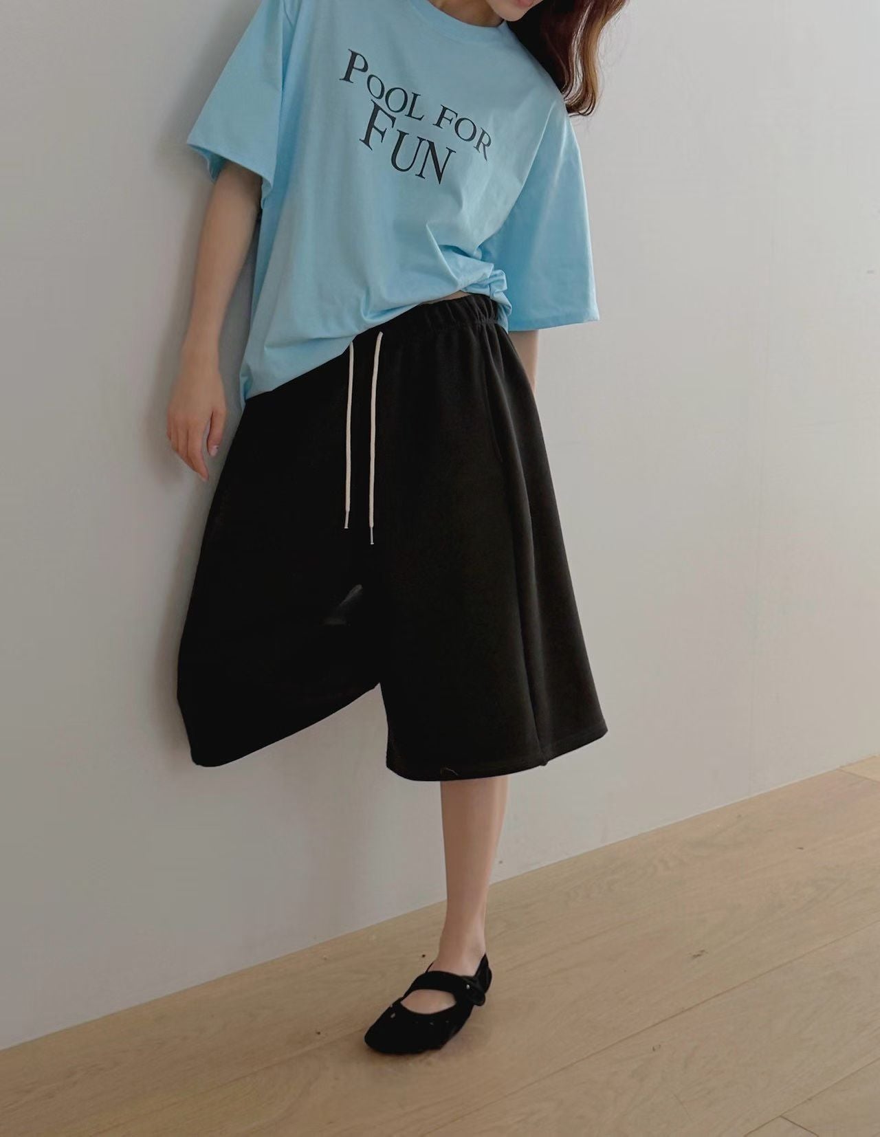 sweat half pants-3col