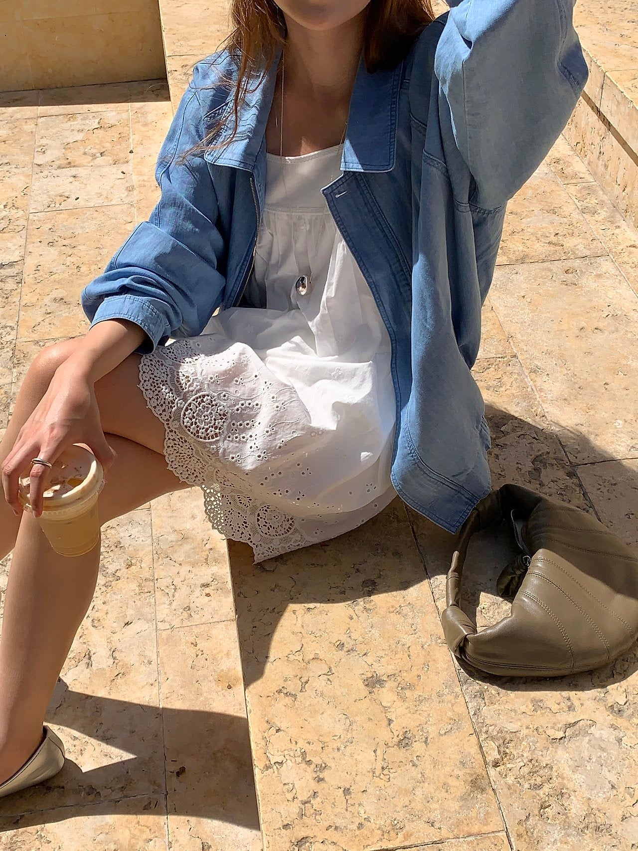 Eloi washed linen denim blouson