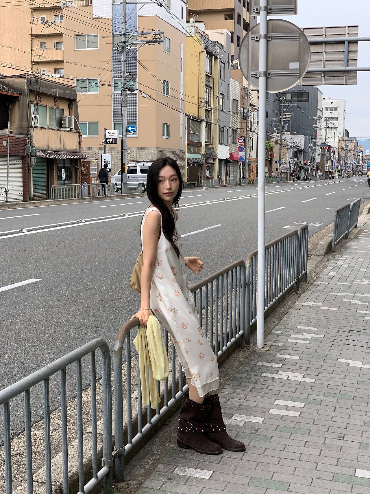 Rosy flower midi layered onepiece