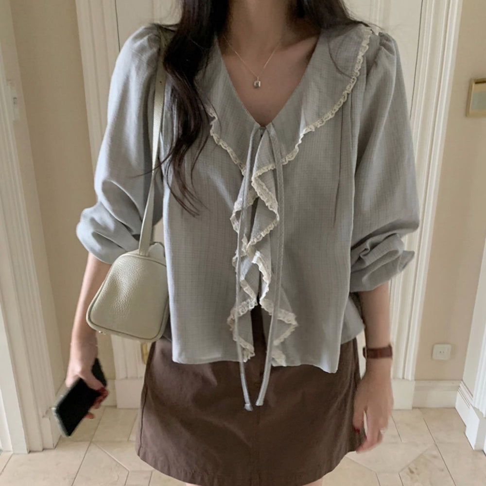 Nelly Check Blouse-2col