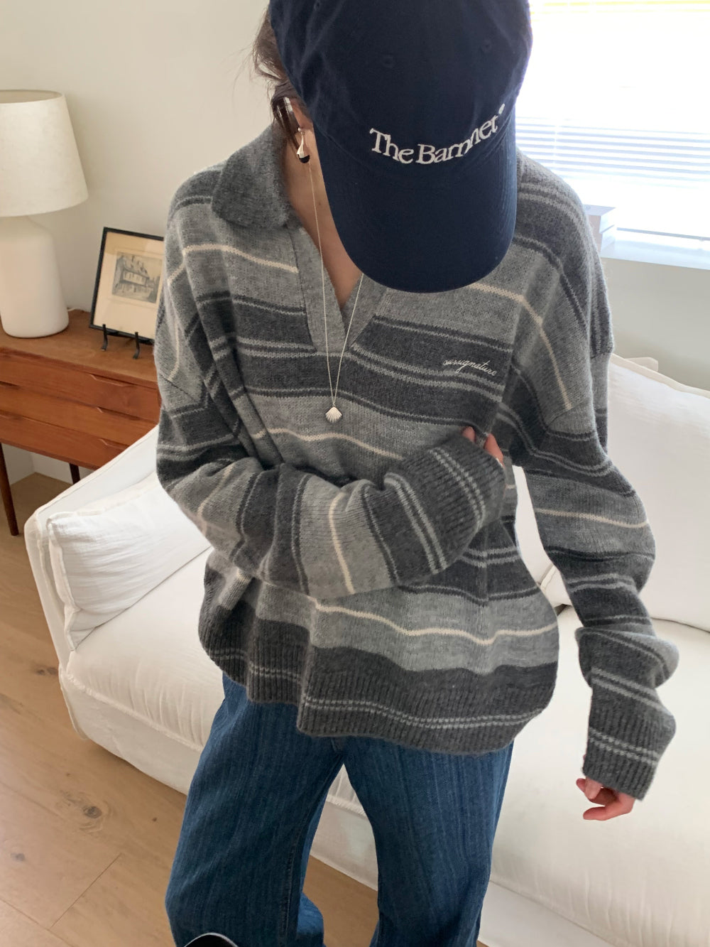 Swan s.t collar knit-2col