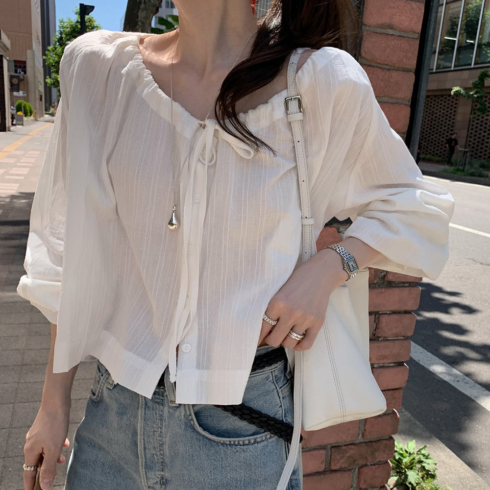 Milky Bolero Blouse-2col