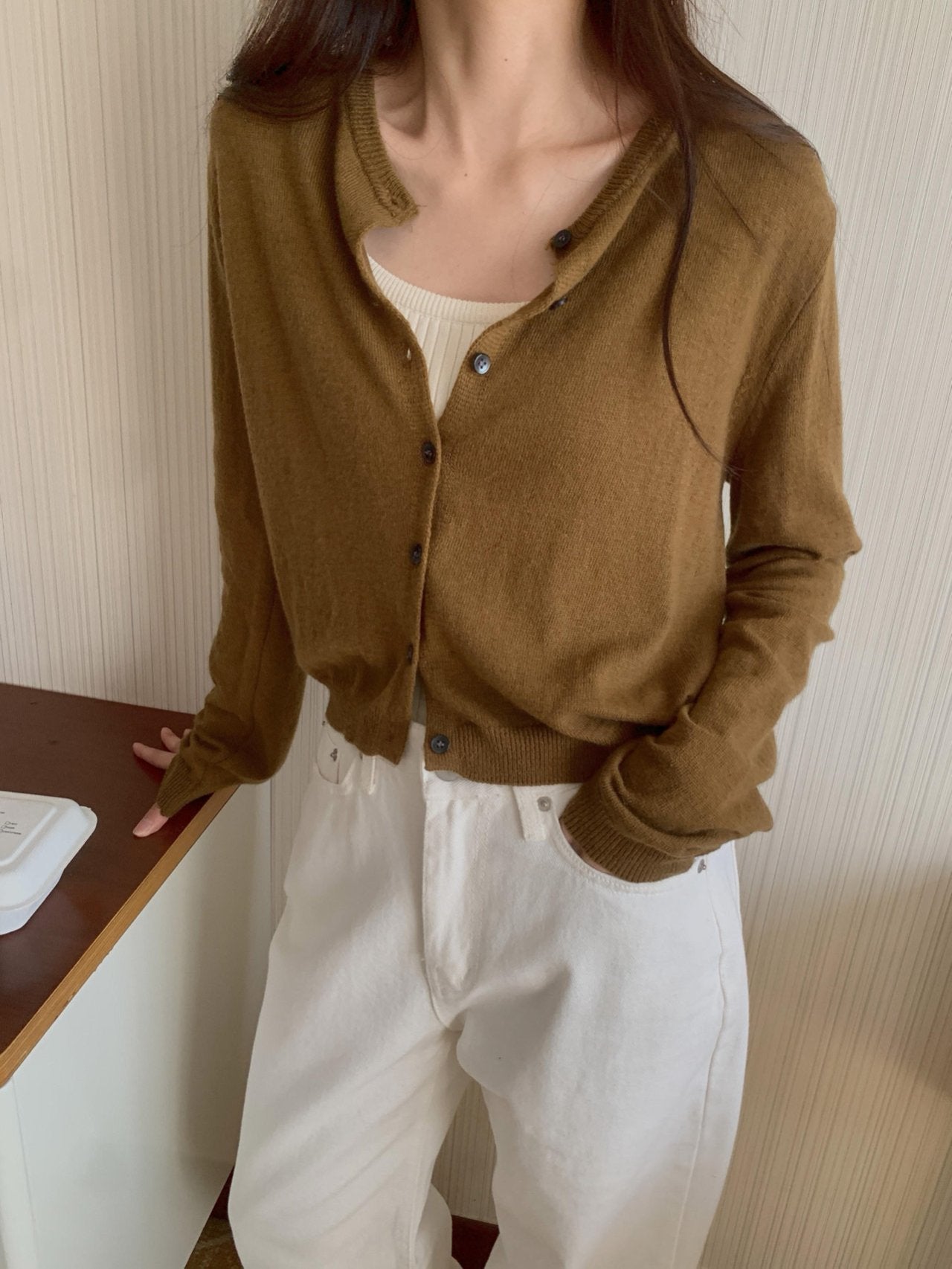 cashmere cardigan-5col