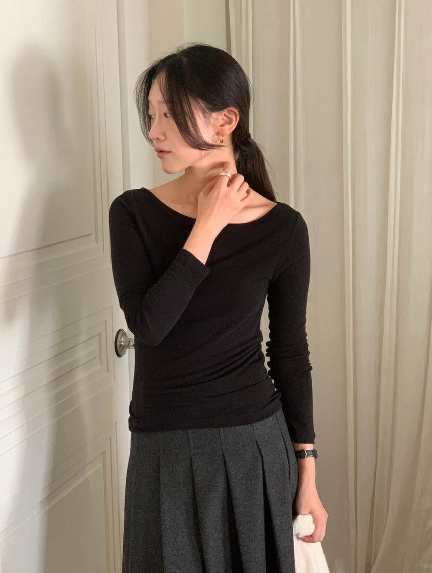 dover boat neck T-5col