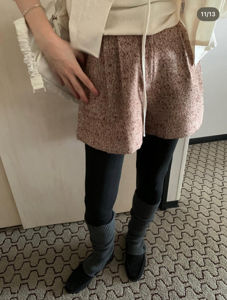 Return tweed shorts-2col