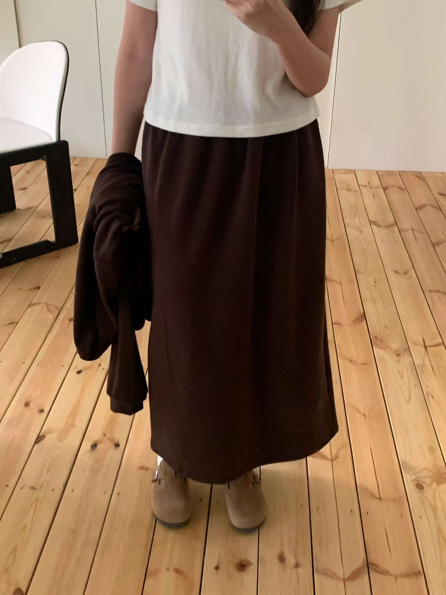 pound gimo long skirt-4col