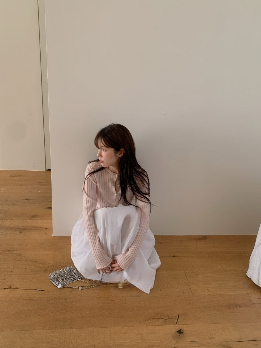 hey rib cardigan-4col