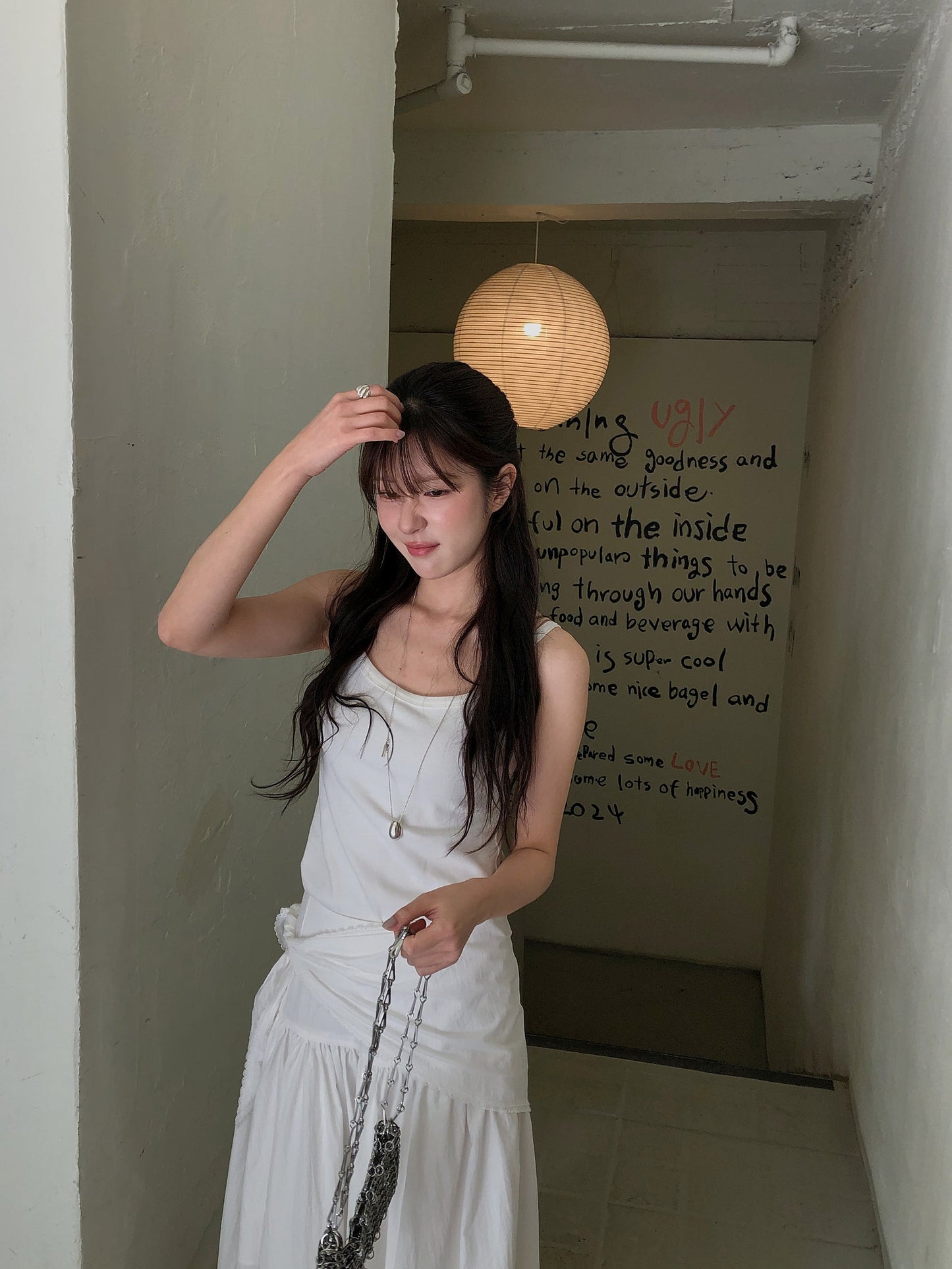 angle scarf&skirt set-2col