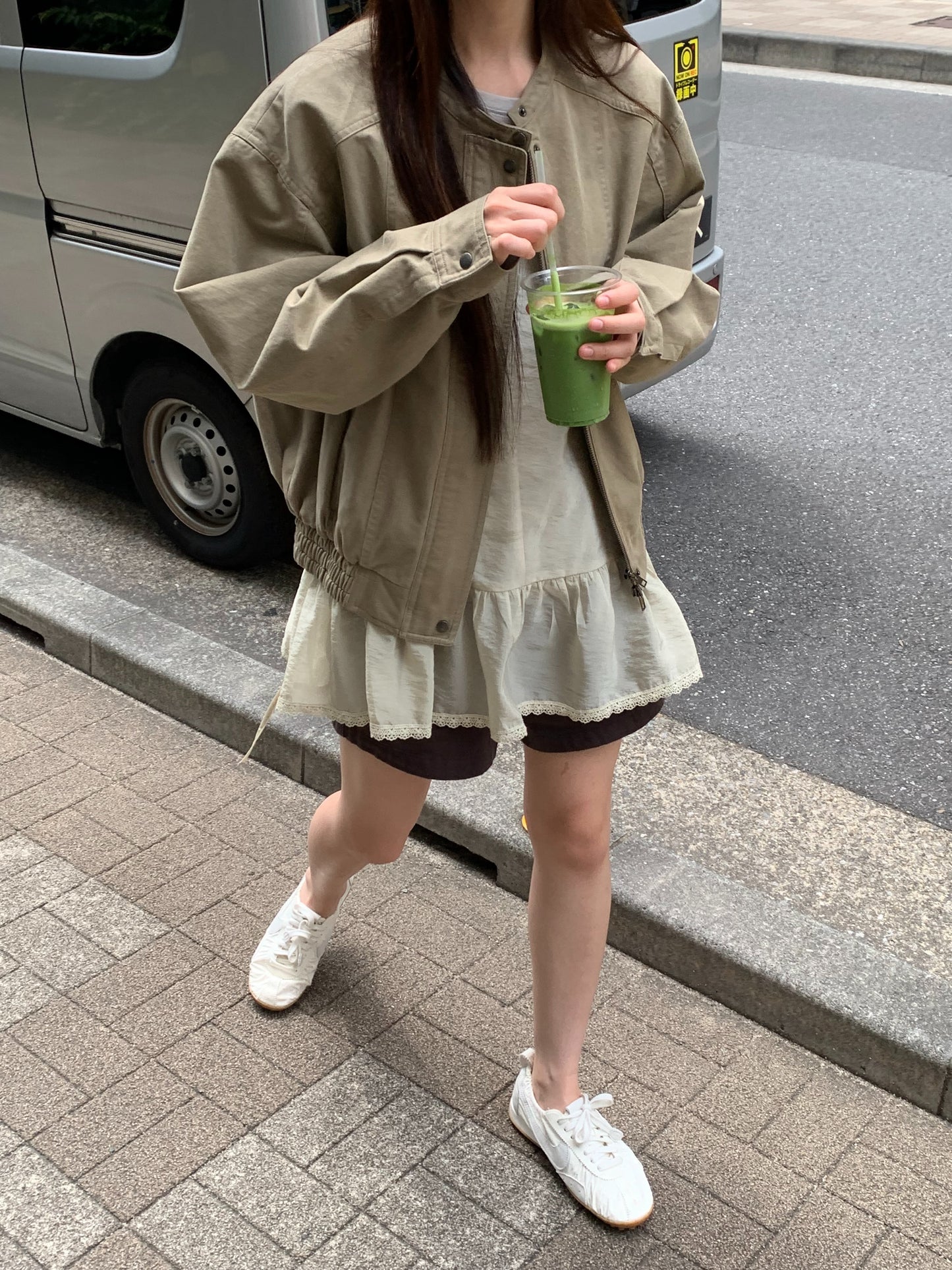 essential cotton zip-up jumper