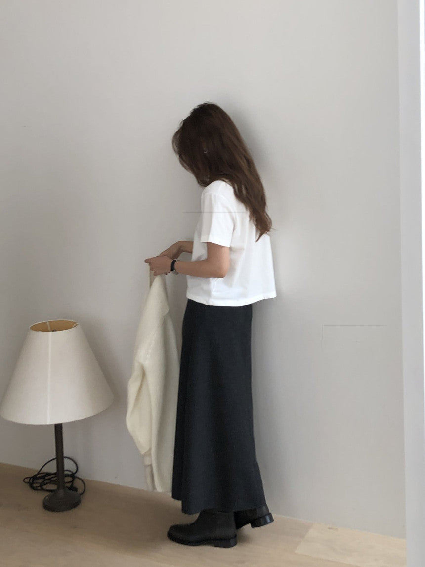 Mone wool flare skirt-2col