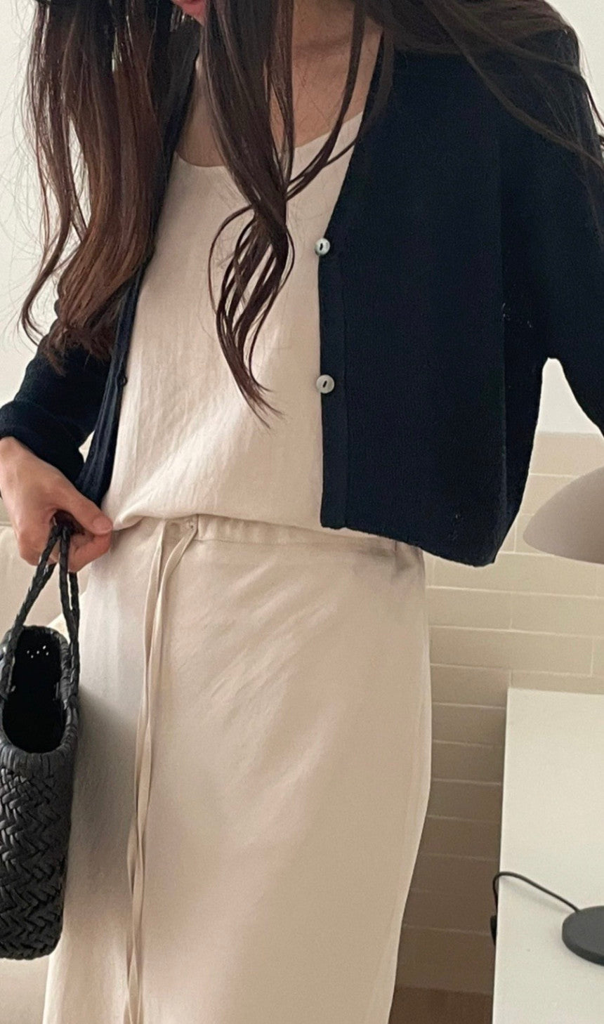 deondo linen bolero cd&sleeveless-2col