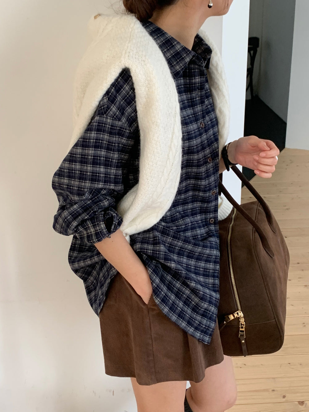 Boston check shirt-2col