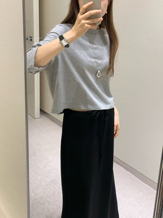 Ounce crop long T-3col