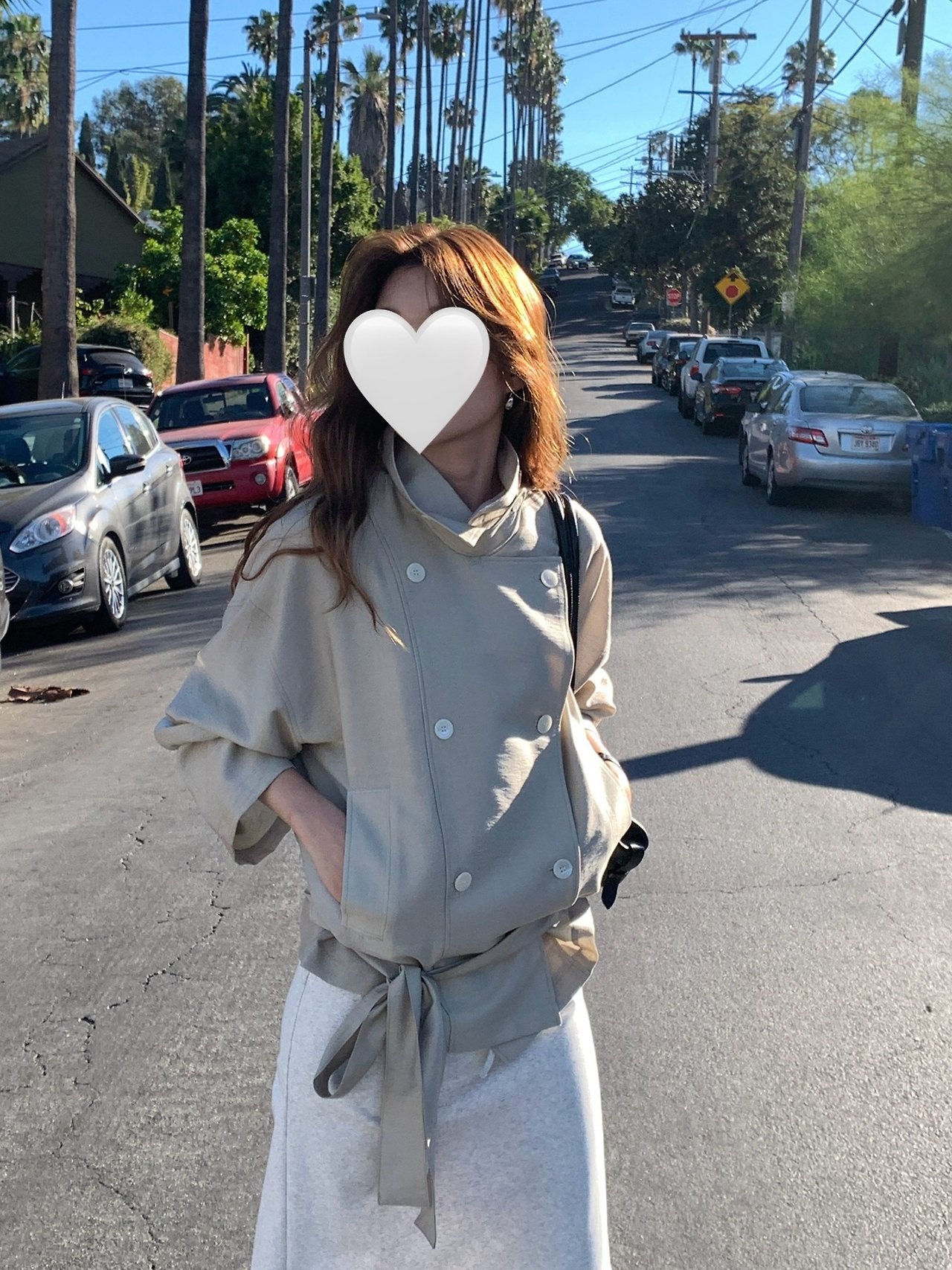 Michel soft short trench jacket-2col