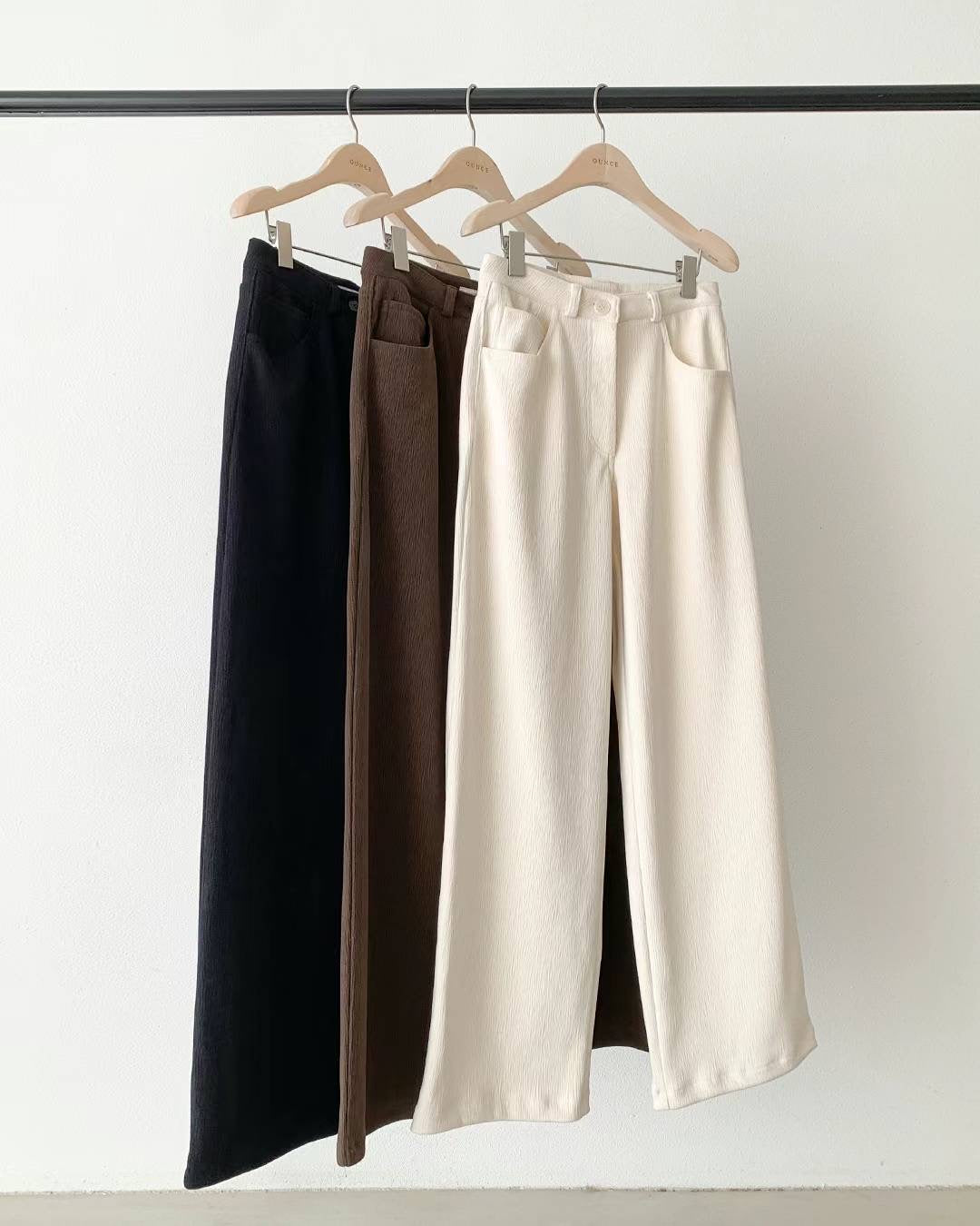 Ounce veloa corduroy wide pants-3col