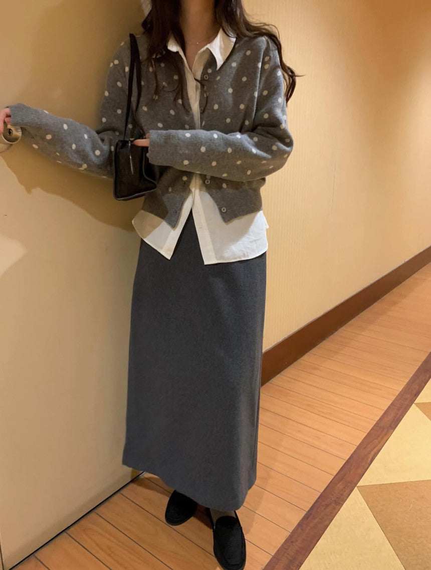 wool back open skirt-3col