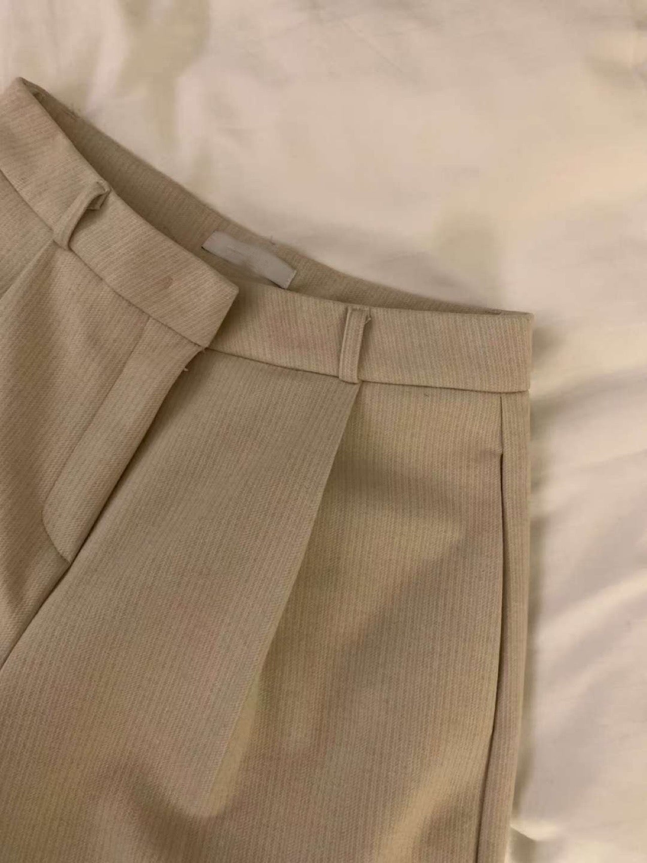 Herringbone gimo wide slacks-2col/ショート丈あり