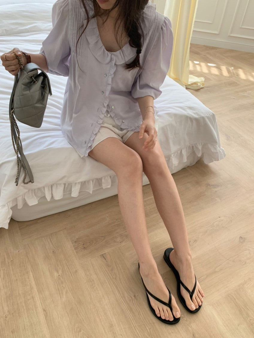 Giselle frill blouse-3col