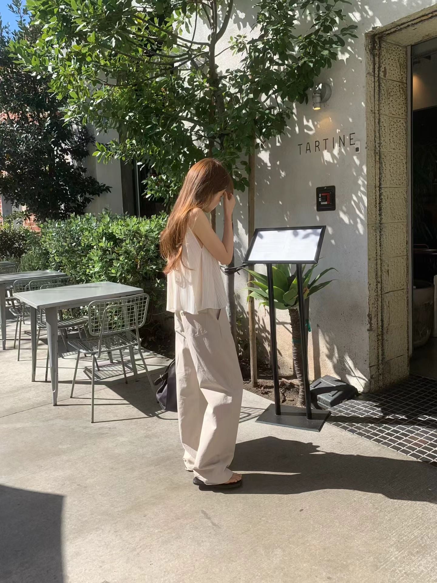 ivory即納 Ounce round pleated sleeveless-3col