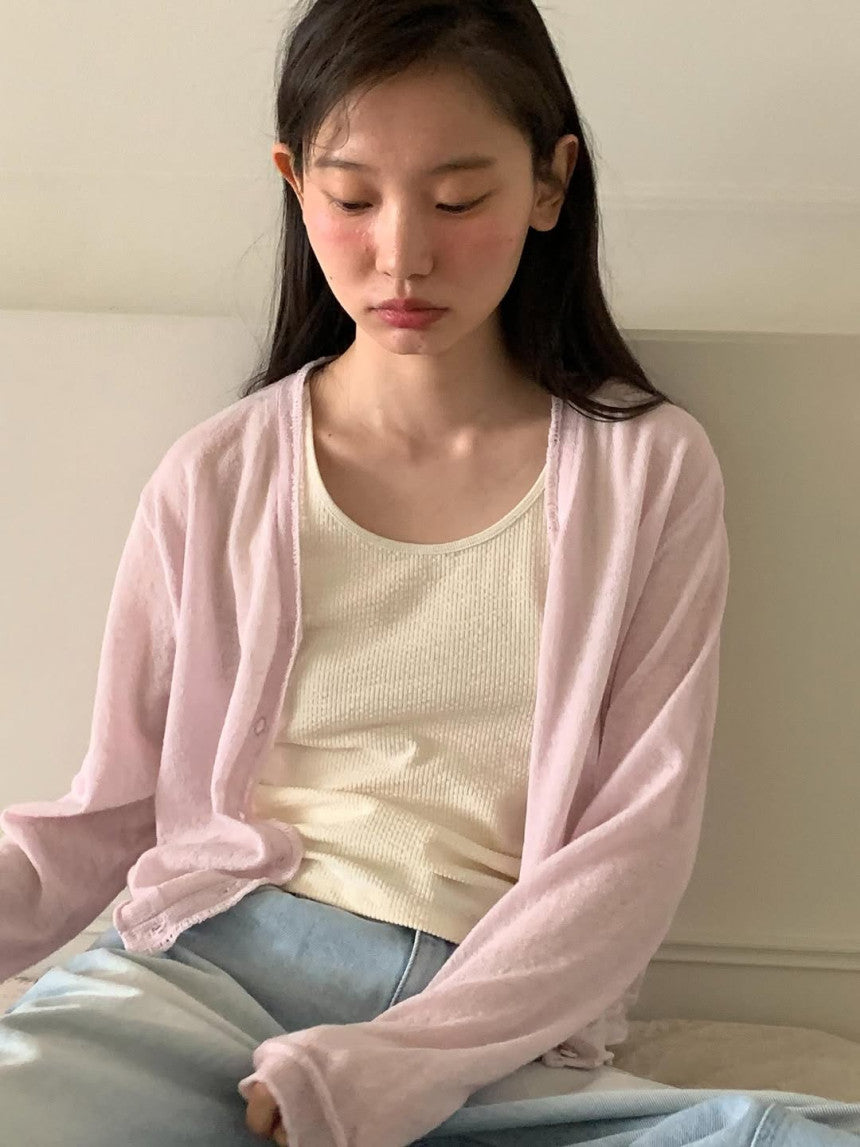 shop linen cardigan-4col