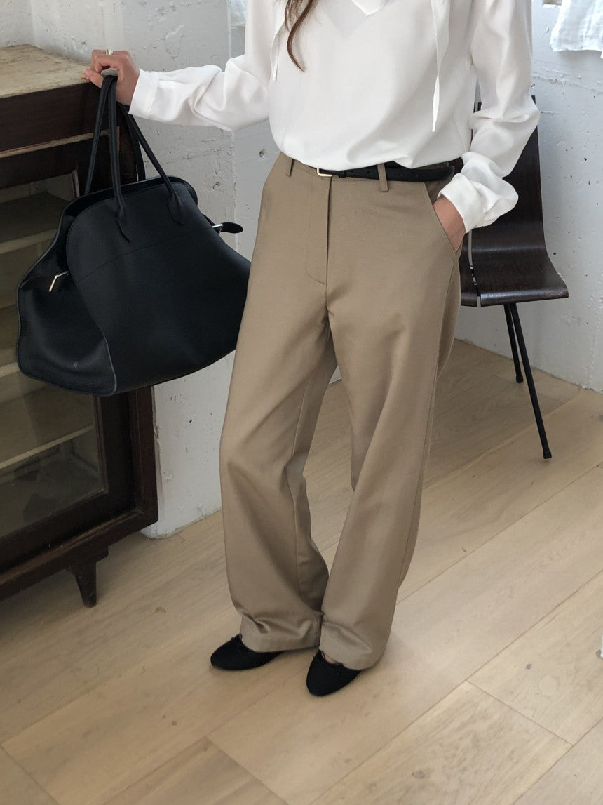 Beline brushed rayon cotton pants-2col