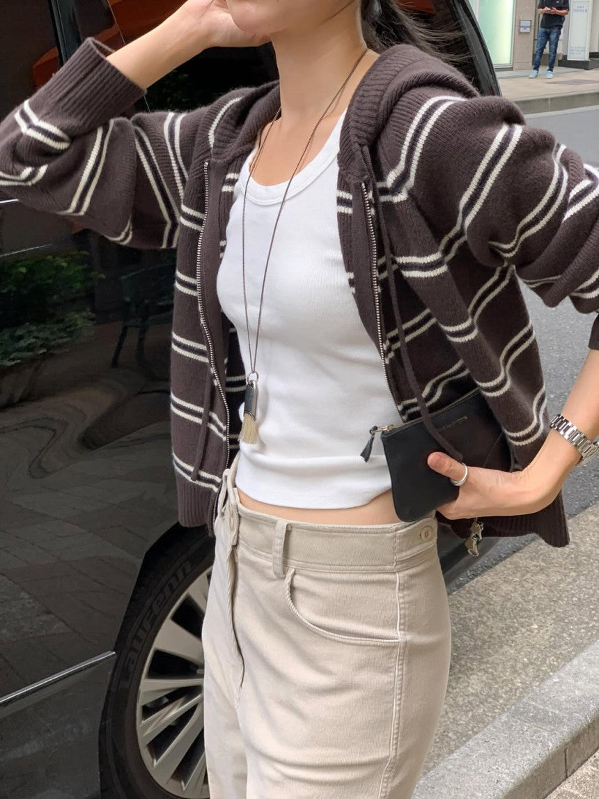 From hood cardigan-3col