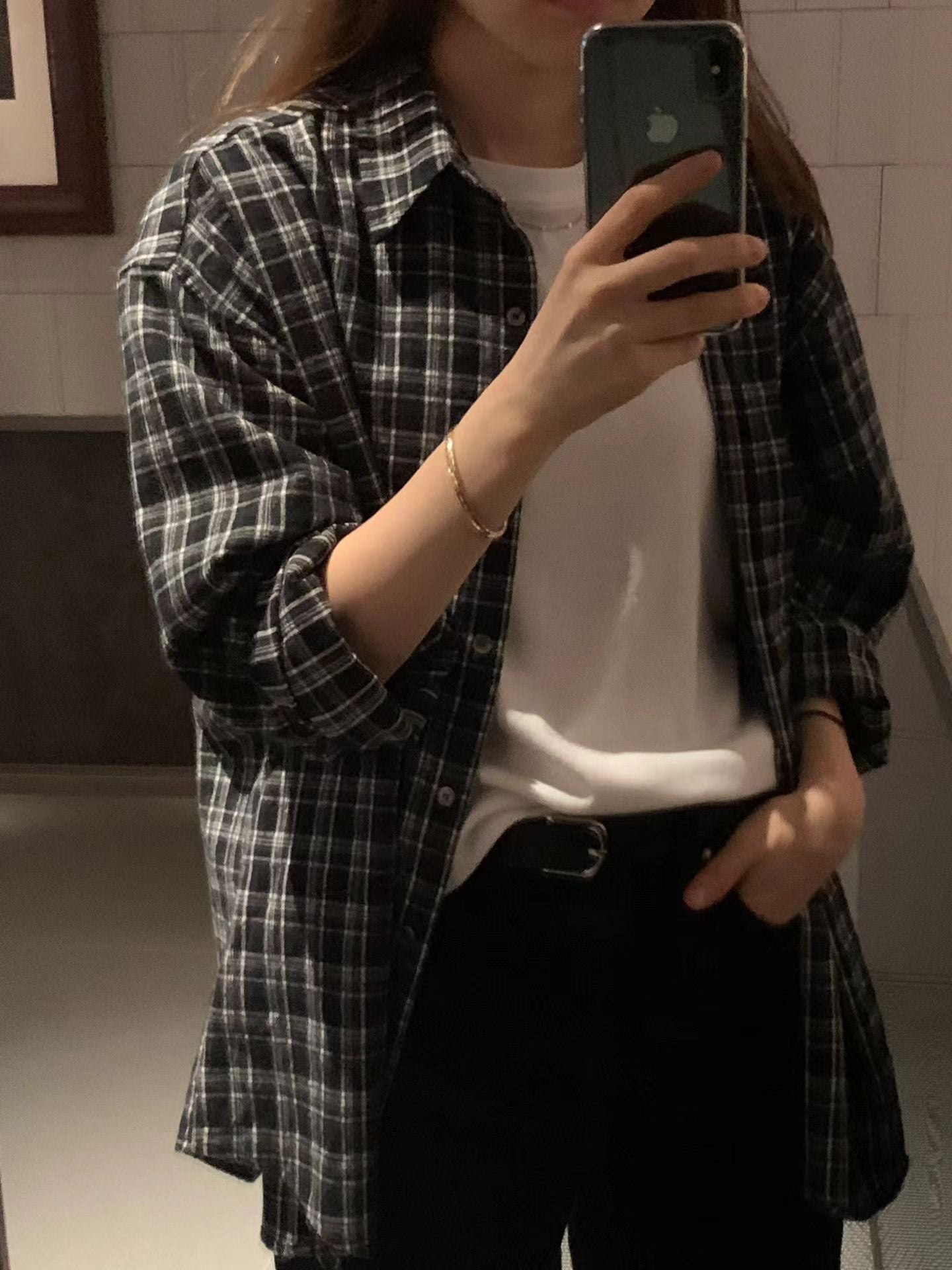 Ounce liden check shirt-2col