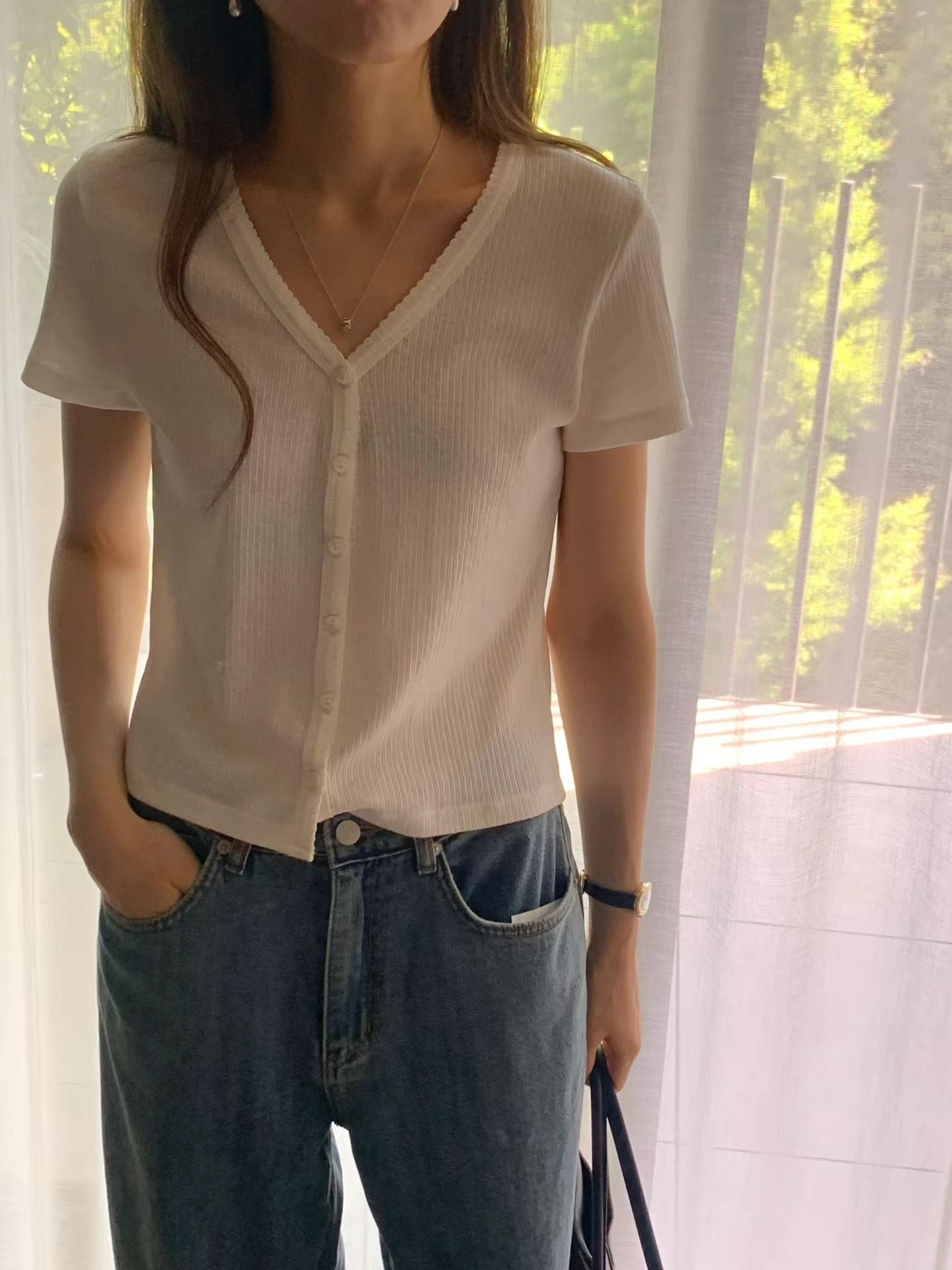 Ounce mild half cardigan-2col