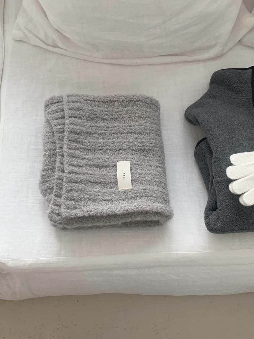 liter baby alpaca boucle muffler-3col