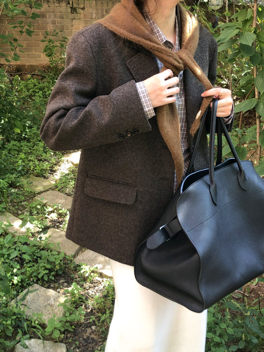 Chestnut wool blazer jacket-2col