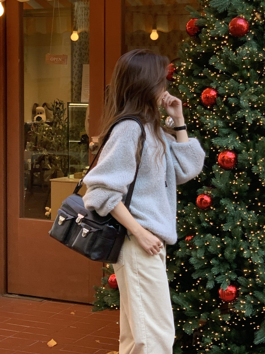 balloon alpaca oversize pullover knit-3col