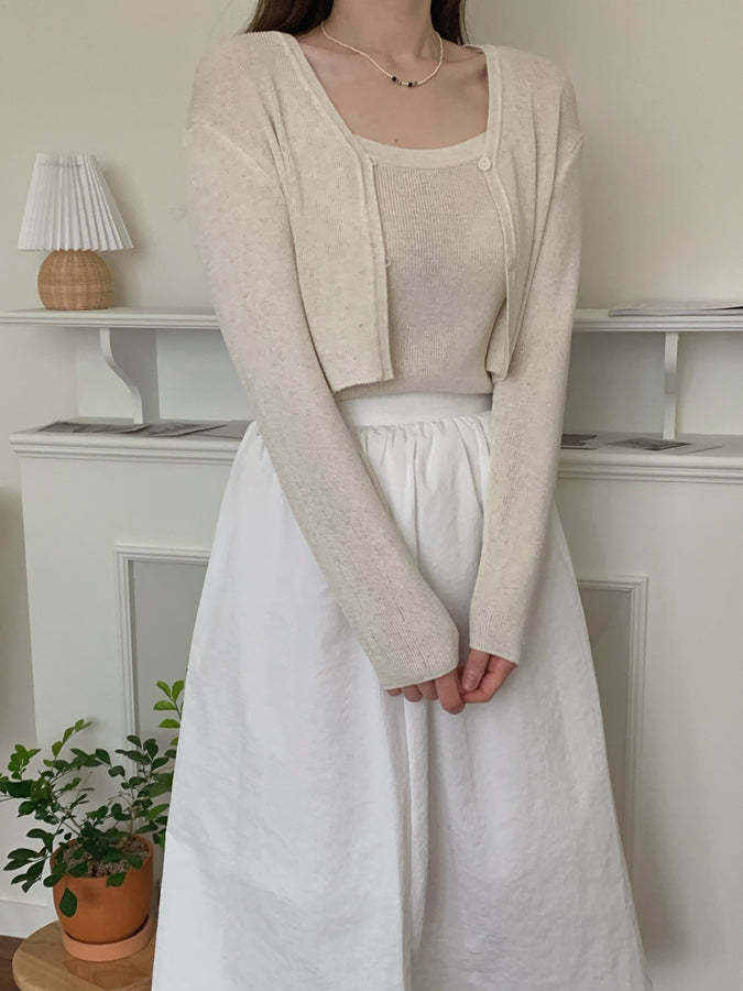 deondo linen bolero cd&sleeveless-2col