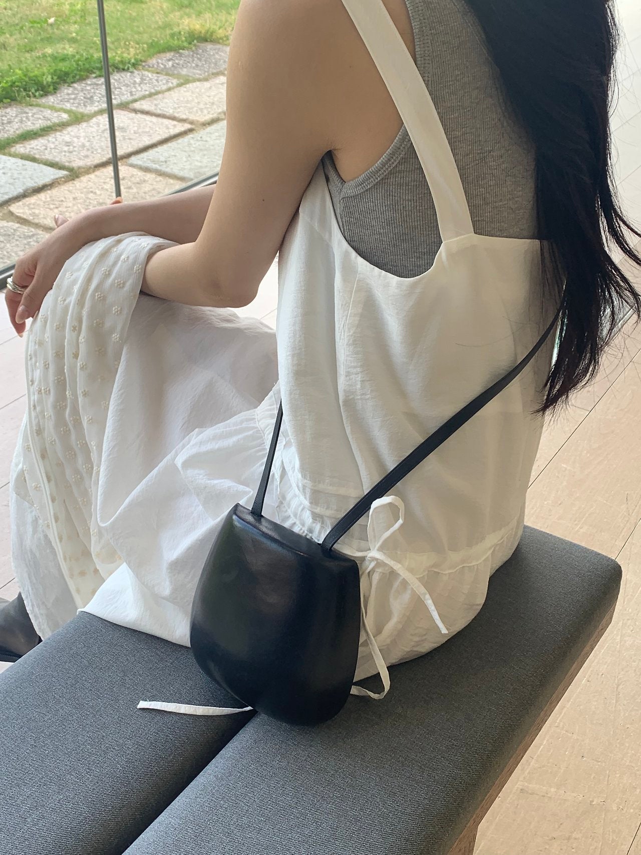 Flow pintuck lace long onepiece