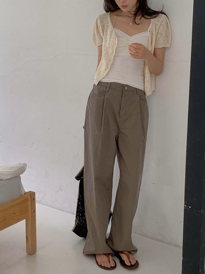 pintuck wide pants-3col